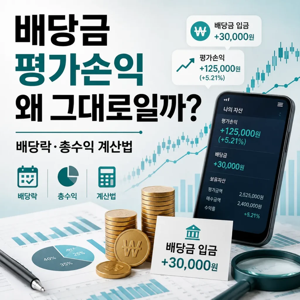 배당금 평가손익이 그대로인 이유와 배당락 총수익 계산법