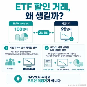 ETF 할인 거래에서 NAV 100달러와 시장가격 98달러가 발생하는 이유