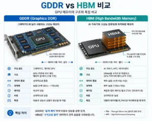 GDDR과 HBM 차이 비교 이미지
