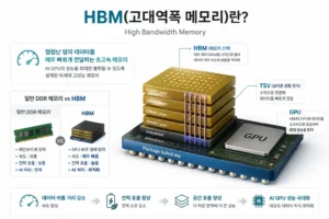 HBM 고대역폭 메모리 구조와 AI GPU 연결 방식