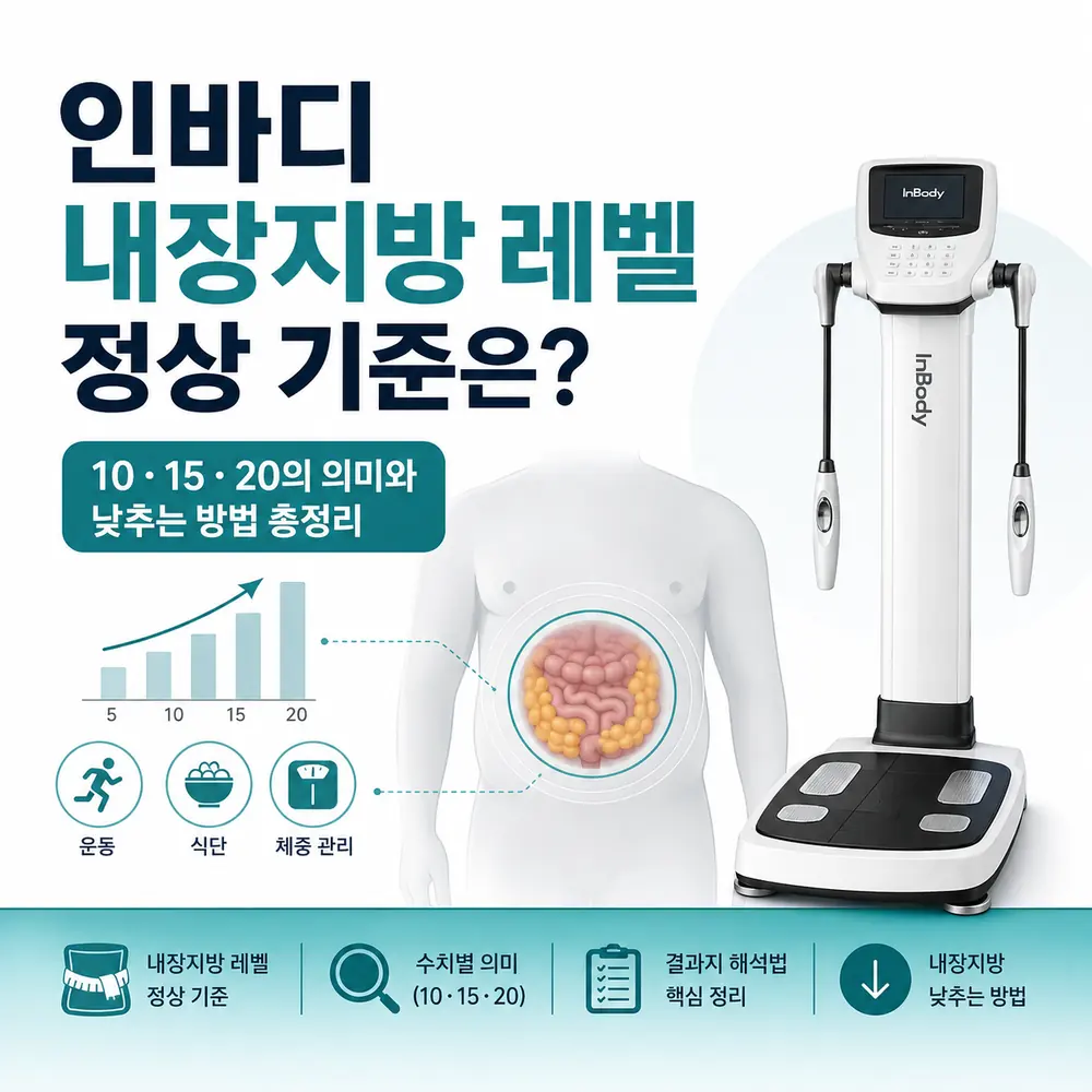 인바디 내장지방 레벨 정상 기준 10 15 20 의미와 낮추는 방법
