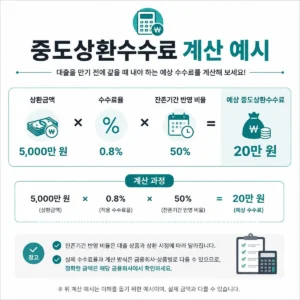 중도상환수수료 계산 방법 5000만원 대출 계산 예시