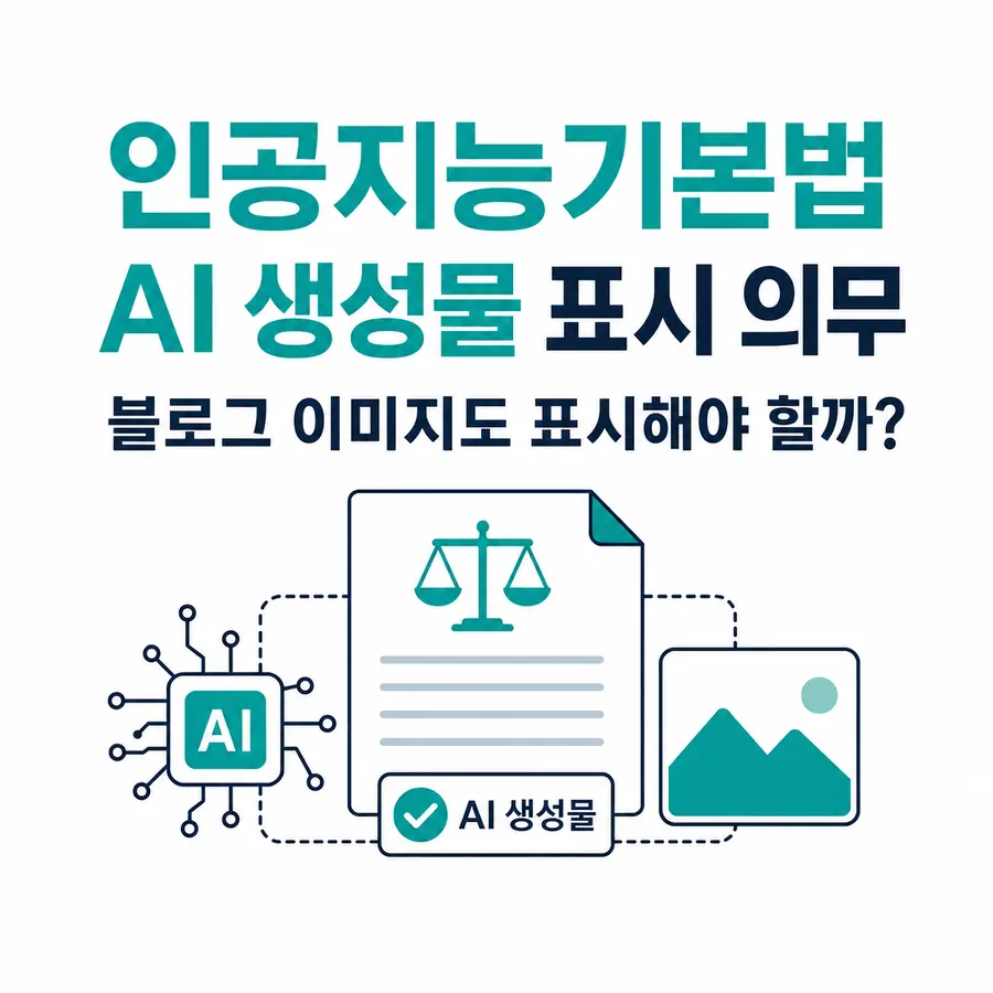 인공지능기본법 AI 생성물 표시 의무 블로그 이미지 안내