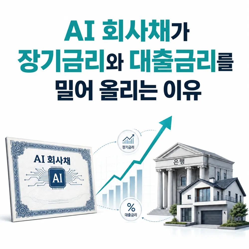 AI 회사채 발행 증가가 미국 장기금리와 국내 대출금리에 영향을 주는 과정