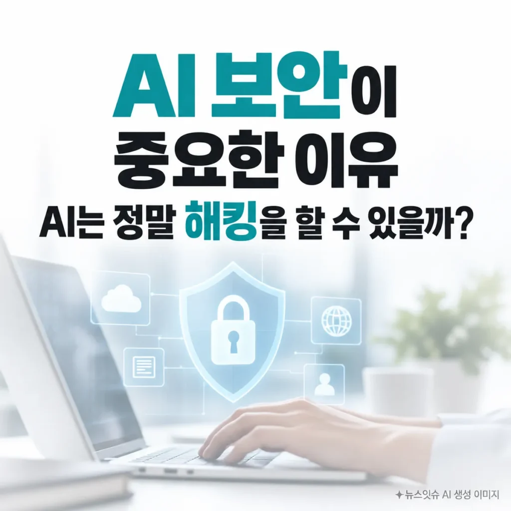 AI 보안이 중요한 이유와 AI 해킹 위험을 표현한 사이버 보안 이미지