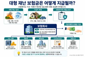 대형 재난 발생 시 보험회사 보험금 지급과 재보험 위험 분산 구조