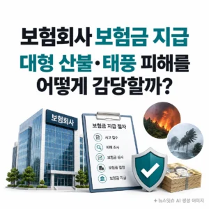 보험회사 보험금 지급 대형 산불 태풍 피해 대응 구조