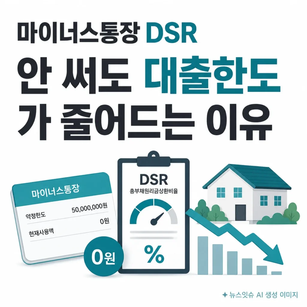 마이너스통장 DSR과 주택담보대출 한도 감소 원리