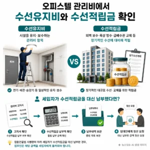 오피스텔 수선유지비와 수선적립금 차이 및 세입자 정산 방법