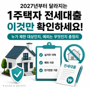 2027년 1주택자 전세대출 제한 대상과 예외 조건