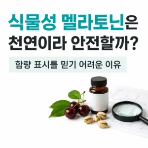 타트체리와 피스타치오 제품의 식물성 멜라토닌 함량 표시를 확인하는 이미지