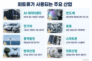 희토류가 사용되는 주요 산업과 실제 활용 분야
