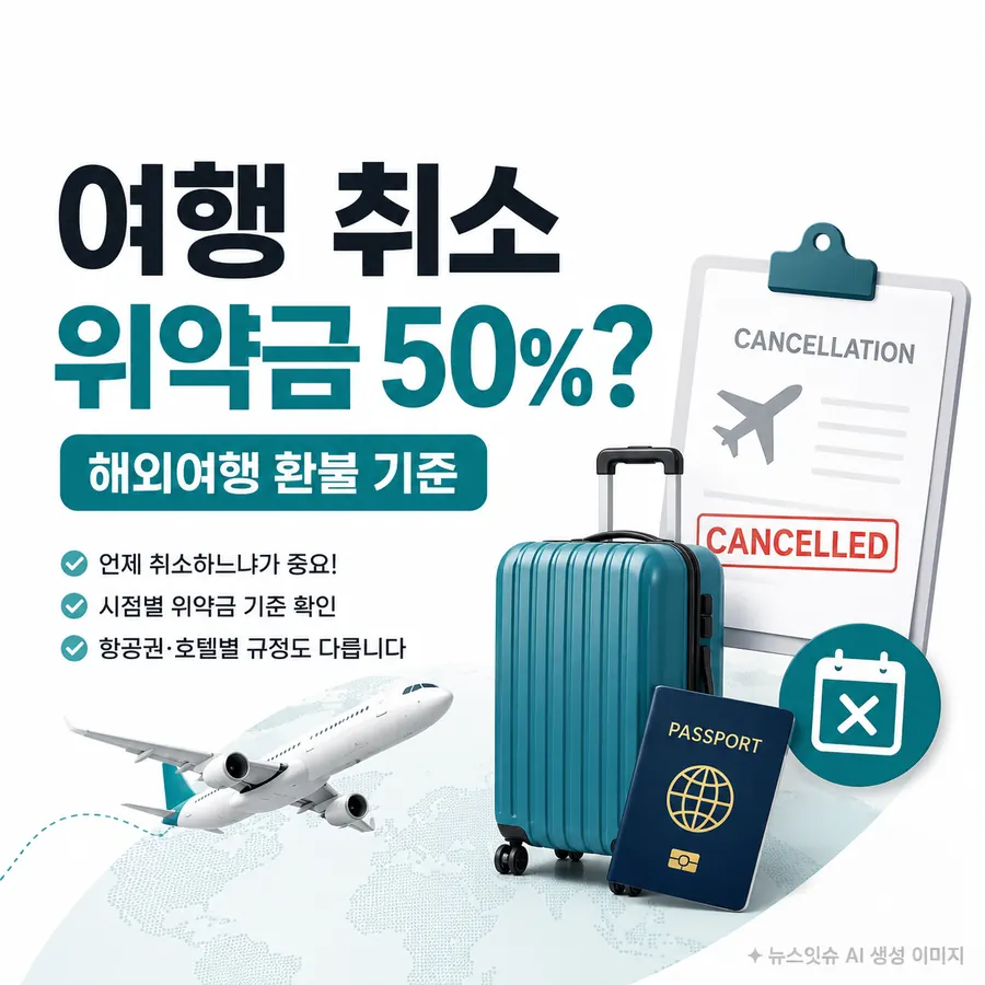 여행 취소 위약금 50% 해외여행 환불 기준