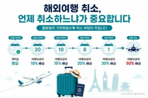 여행 취소 위약금 해외여행 취소 시점별 환불 기준