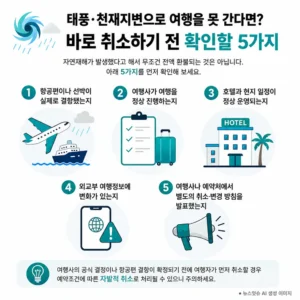 태풍 천재지변 여행 취소 전 확인해야 할 5가지 체크리스트