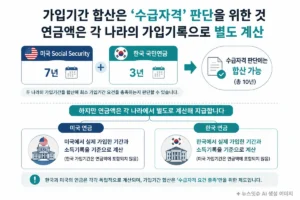 미국 국민연금 한국 국민연금 가입기간 합산과 연금액 계산 차이