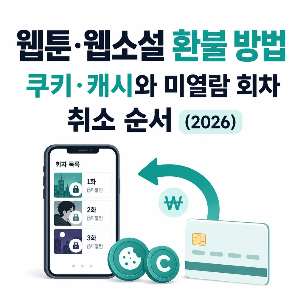 웹툰·웹소설 환불 방법과 쿠키·캐시 및 미열람 회차 취소 순서