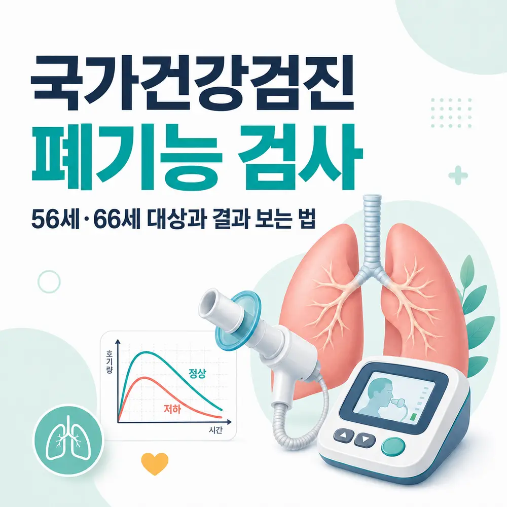 국가건강검진 폐기능 검사 56세 66세 대상과 결과 보는 법
