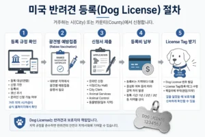 미국 반려견 등록(Dog License) 신청 절차 인포그래픽