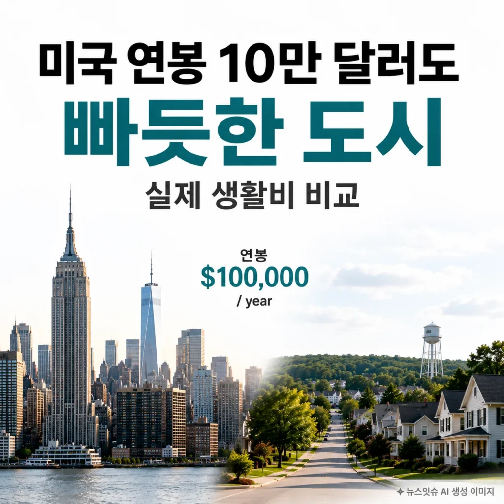 미국 연봉 10만 달러도 빠듯한 도시 실제 생활비 비교