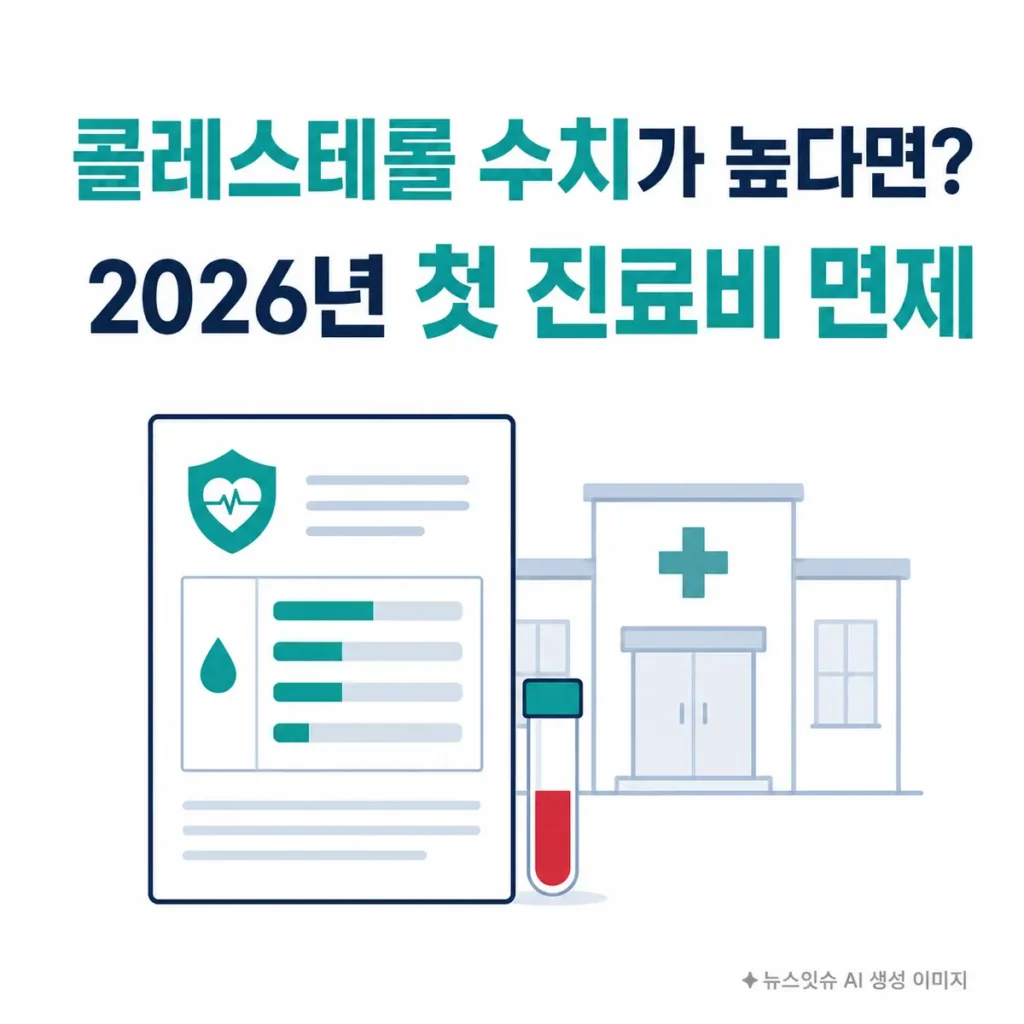 콜레스테롤 수치가 높을 때 2026년 첫 진료비 면제 안내