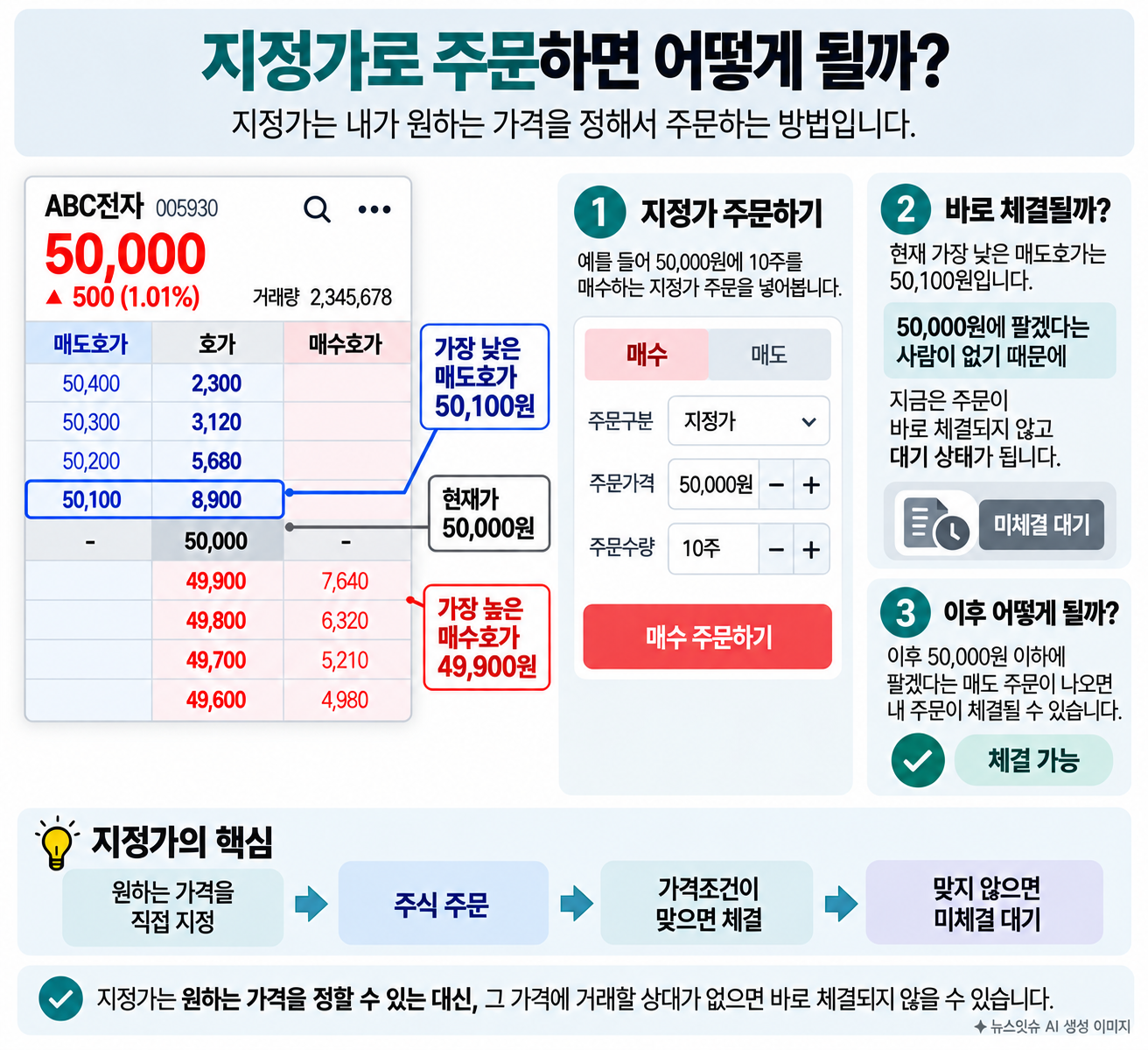 주식 지정가 주문 방법과 체결 미체결 예시 이미지 제목