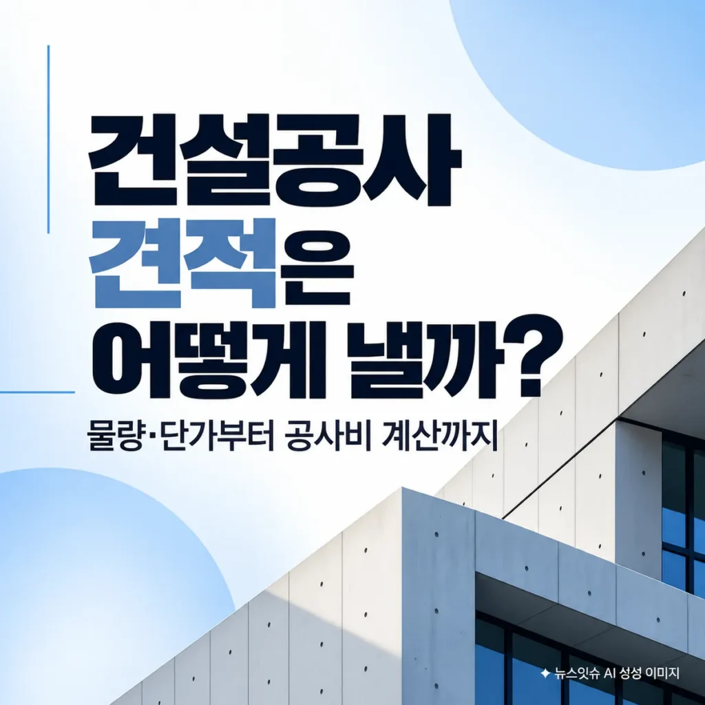 건설공사 견적 물량 단가 공사비 계산 방법