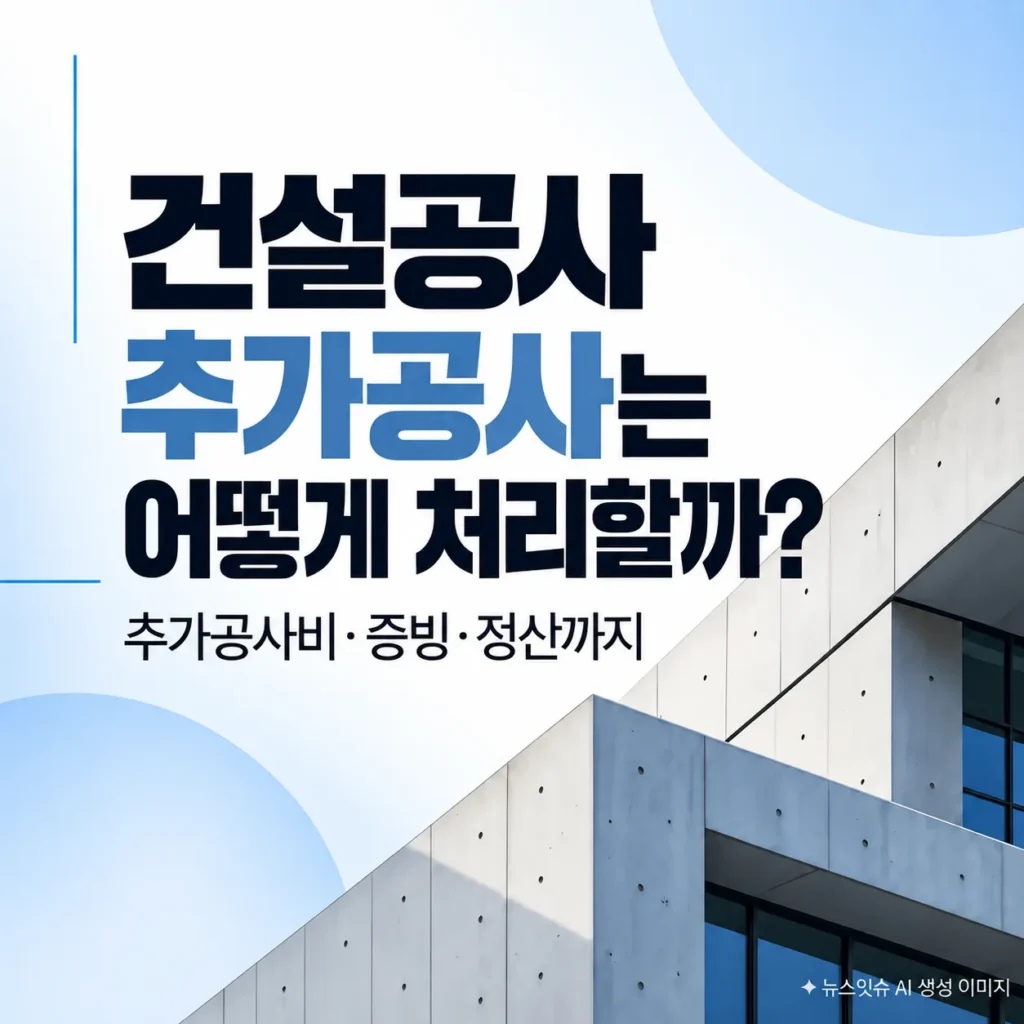 건설공사 추가공사는 어떻게 처리할까 추가공사비 증빙 정산