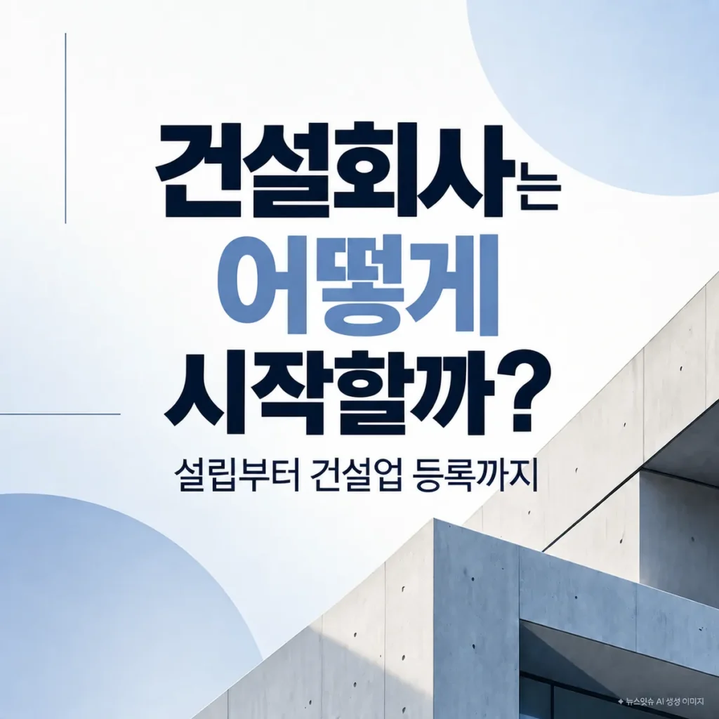 건설회사 시작 방법 설립부터 건설업 등록까지