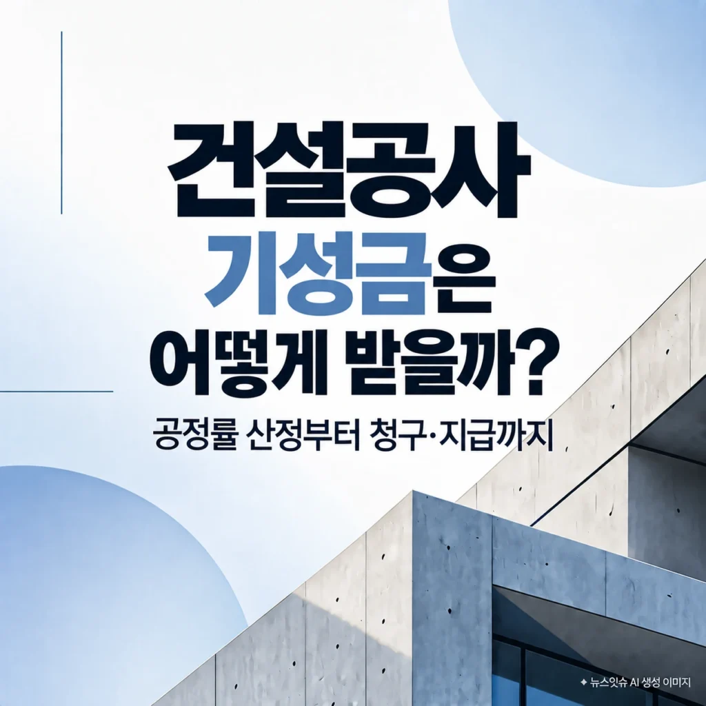 건설공사 기성금 공정률 산정부터 청구 지급까지