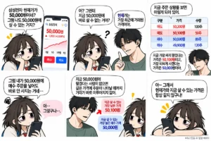 주식 현재가와 실제 매수 가능 가격이 다른 이유를 설명한 주문 예시