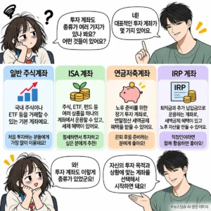 투자 계좌 종류 일반 주식계좌 ISA 연금저축계좌 IRP 비교