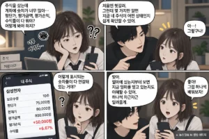 주식 수익률 평단가 평가금액 평가손익을 처음 확인하는 만화