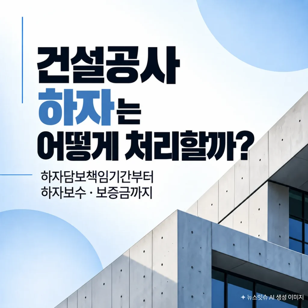건설공사 하자 처리 하자담보책임기간 하자보수 보증금 안내
