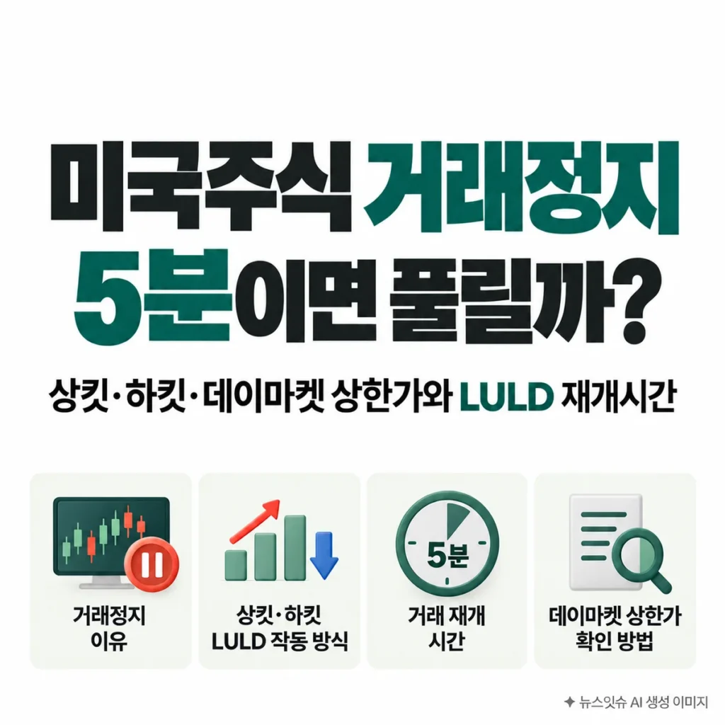 미국주식 거래정지 이유와 상킷·하킷, LULD 작동 방식, 거래 재개 시간 및 데이마켓 상한가 확인 방법
