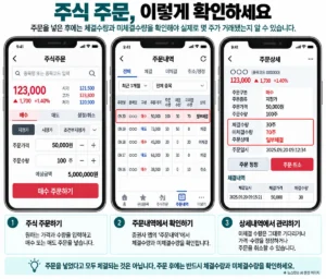 주식 주문 후 증권사 앱에서 체결수량과 미체결수량 확인하는 방법