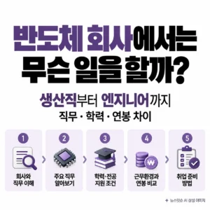 반도체 회사에서는 무슨 일을 할까? 생산직부터 엔지니어까지 직무·학력·연봉 차이