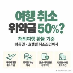 여행 취소 위약금, 정말 50%일까?｜질병·태풍·여행사 취소는 다르다