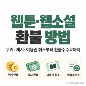 웹툰·웹소설 환불 방법 | 쿠키·캐시·이용권 취소부터 환불수수료까지